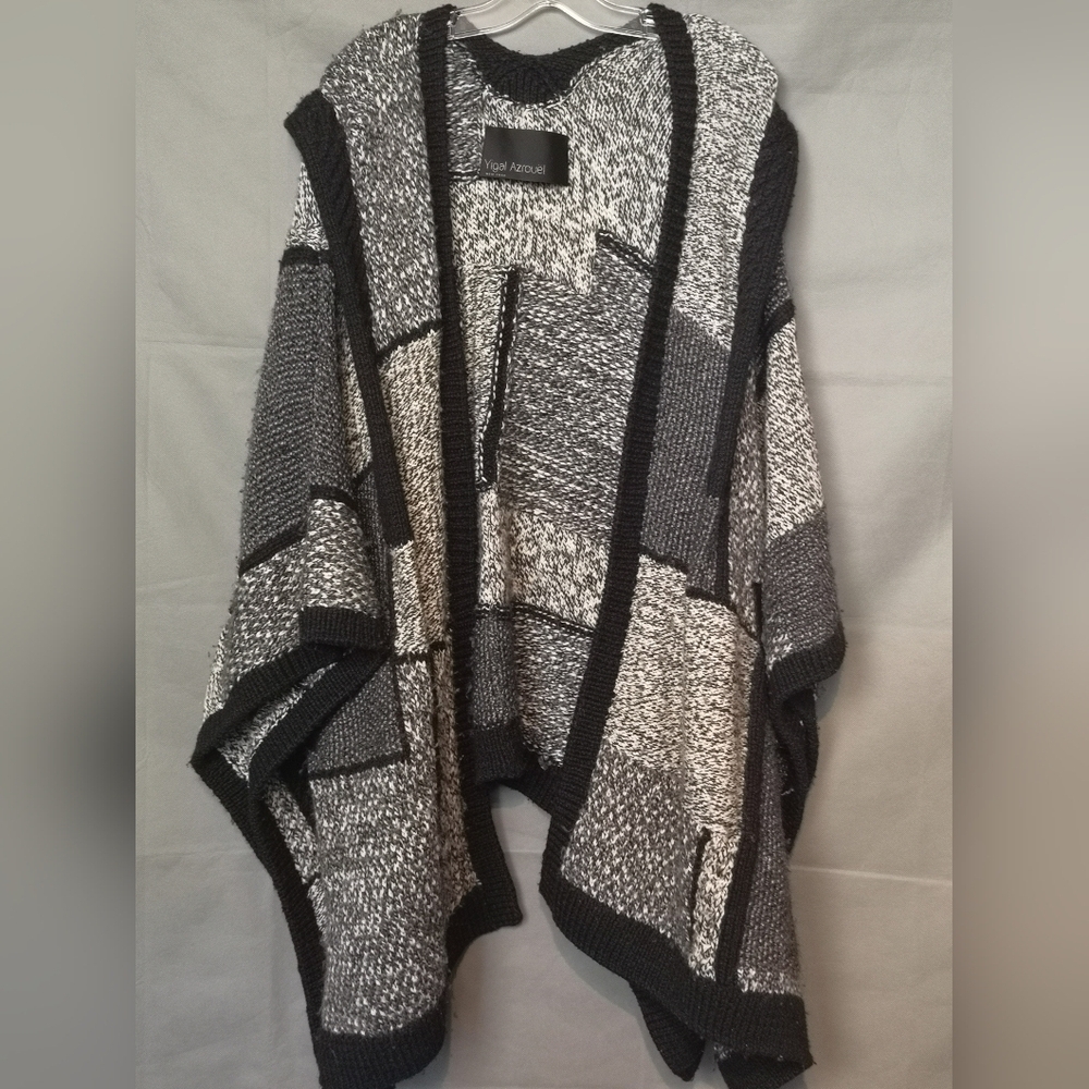 Vintage Yigal Azrouel Oversized Patchwork HandKnit Outerwear Poncho **HOST PICK